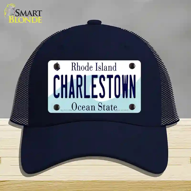 HAT16-MLP-11194 Charlestown Rhode Island State Novelty License Plate Hat, Mesh - Navy