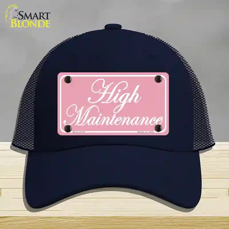 HAT16-MLP-1125 High Maintenance Novelty License Plate Hat, Mesh - Navy