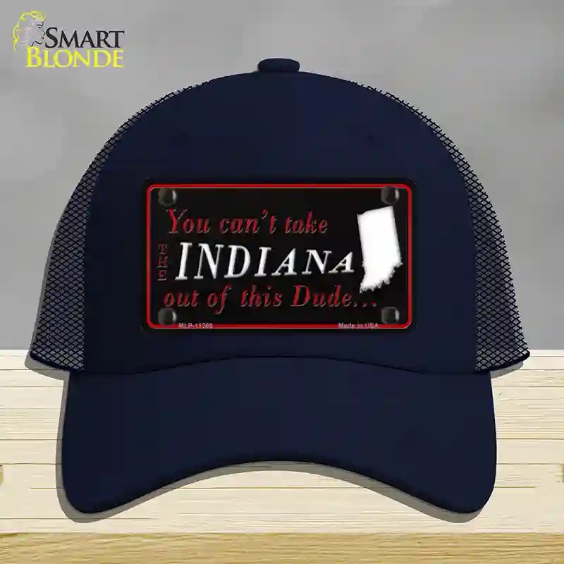 HAT16-MLP-11268 Indiana Dude Novelty License Plate Hat, Mesh - Navy