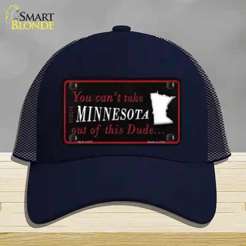 HAT16-MLP-11277 Minnesota Dude Novelty License Plate Hat, Mesh - Navy
