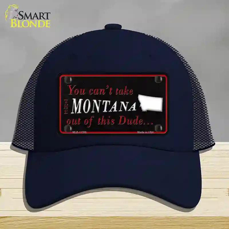 HAT16-MLP-11280 Montana Dude Novelty License Plate Hat, Mesh - Navy