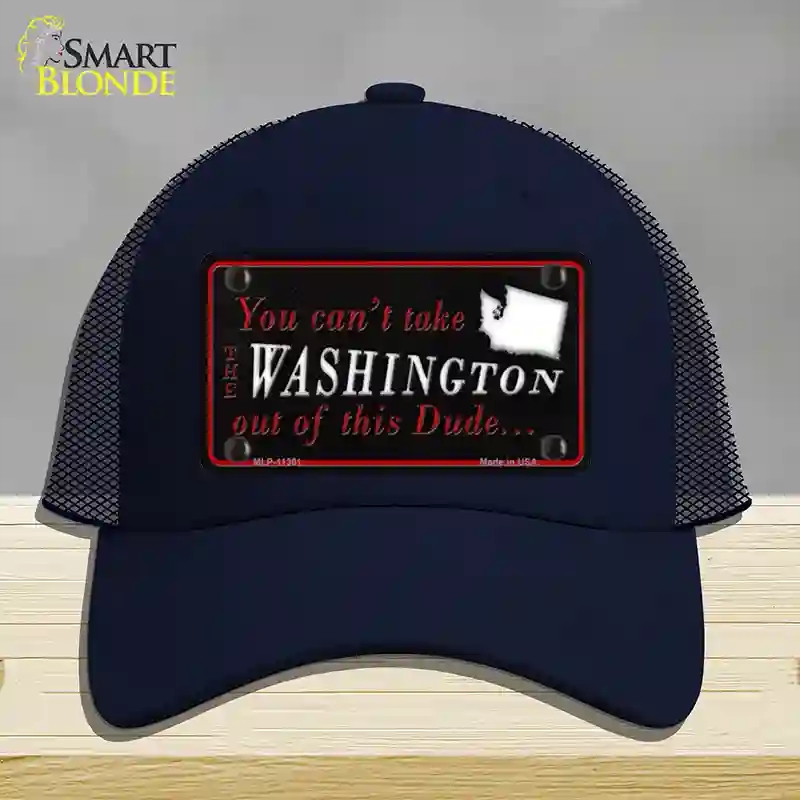 HAT16-MLP-11301 Washington Dude Novelty License Plate Hat, Mesh - Navy