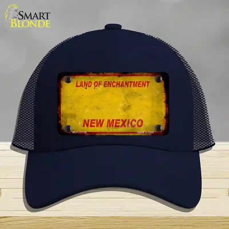 HAT16-MLP-11716   Mexico Rusty Blank Novelty License Plate Hat, Mesh - Navy