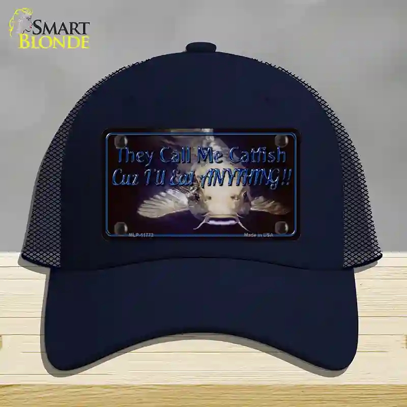 HAT16-MLP-11772 They Call Me Catfish Novelty License Plate Hat, Mesh - Navy