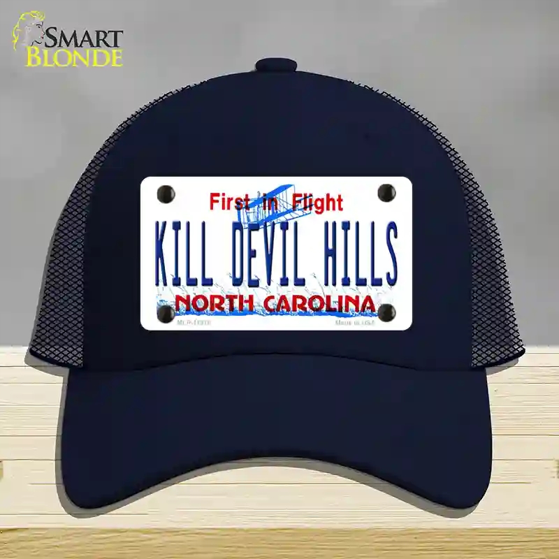 HAT16-MLP-11818 Kill Devil Hills North Carolina Novelty License Plate Hat, Mesh - Navy