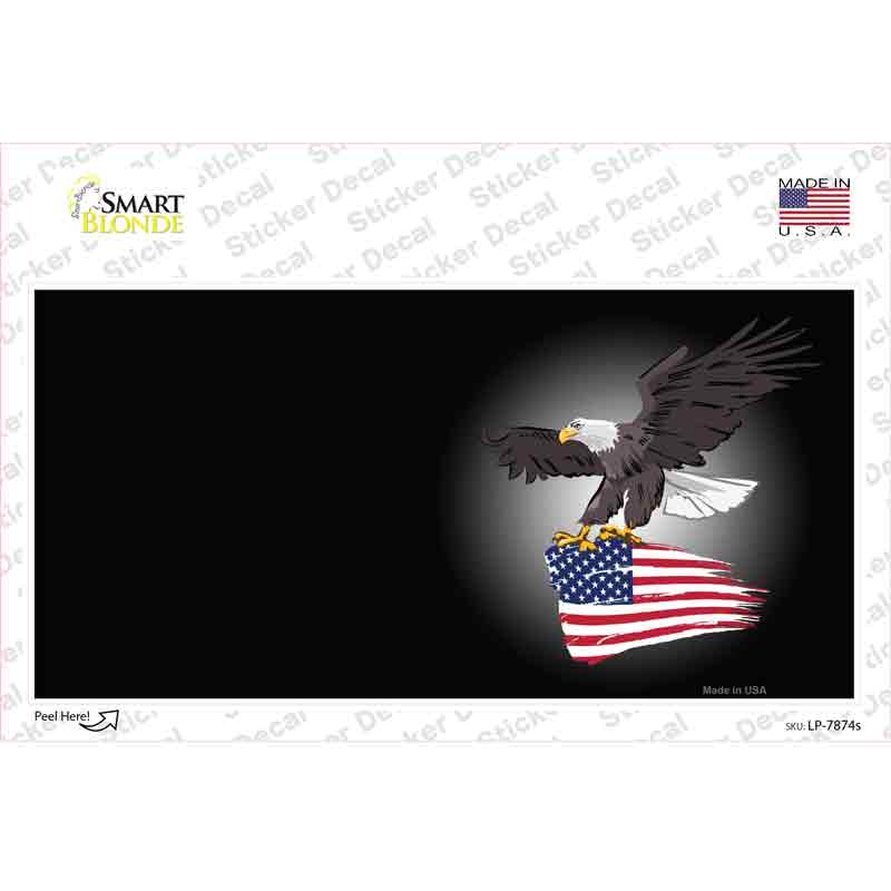 LP-7874s-M Eagle Flag Offset Novelty Sticker Decal, Medium