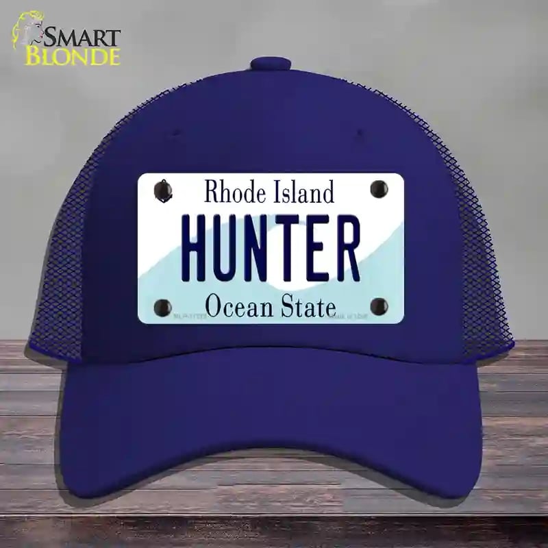 HAT18-MLP-11218 Hunter Rhode Island State Novelty License Plate Hat, Mesh - Royal Blue