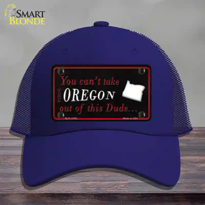 HAT18-MLP-11291 Oregon Dude Novelty License Plate Hat, Mesh - Royal Blue