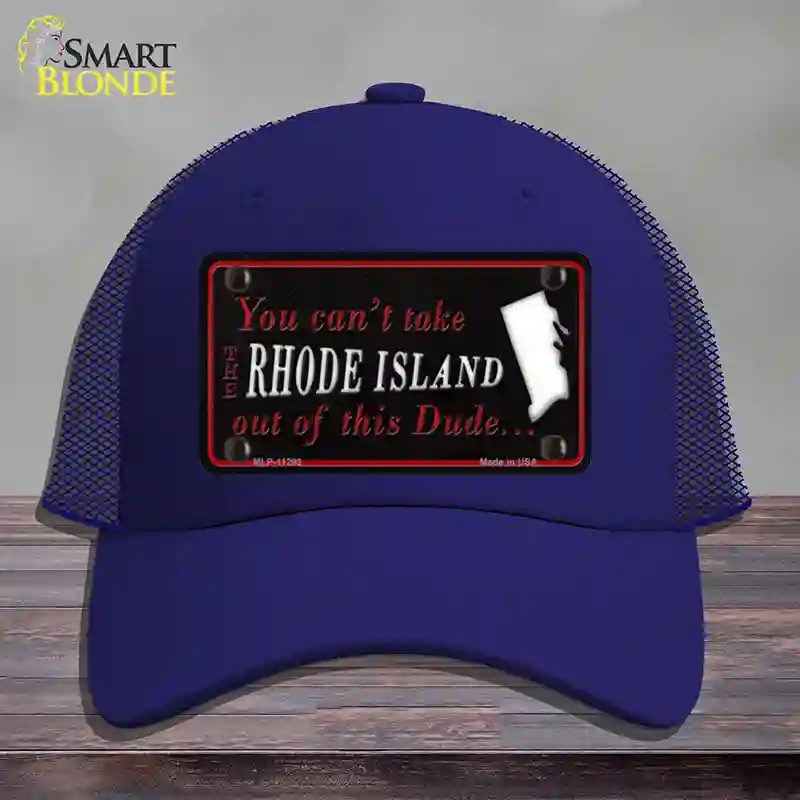 HAT18-MLP-11293 Rhode Island Dude Novelty License Plate Hat, Mesh - Royal Blue