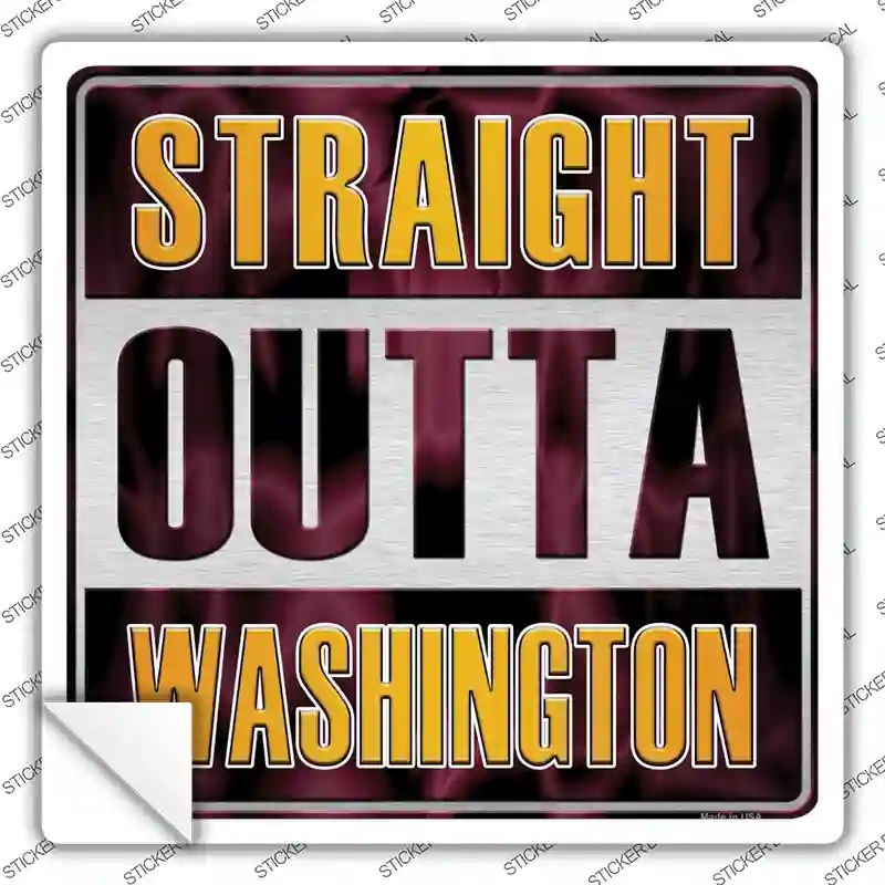 SQ-171s-XL Straight Outta Washington Novelty Square Sticker Decal, Extra Large