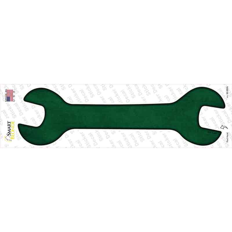 W-004s-M Green Oil Rubbed Novelty Wrench Sticker Decal, Medium