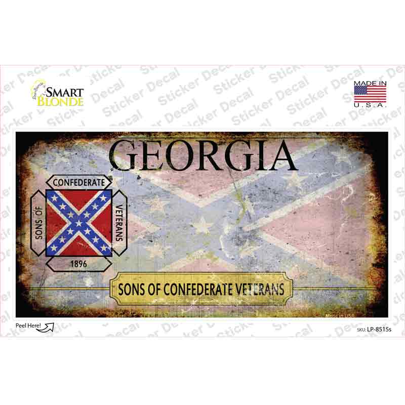 LP-8515s-M Georgia Rusty State Novelty Sticker Decal, Medium