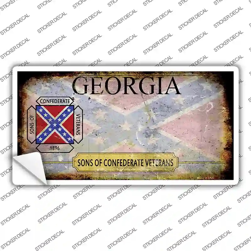 LP-8515s-XL Georgia Rusty State Novelty Sticker Decal, Extra Large