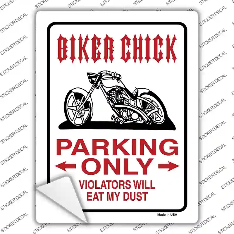 P-672s-XL Biker Chick Only Novelty Rectangle Sticker Decal, Extra Large