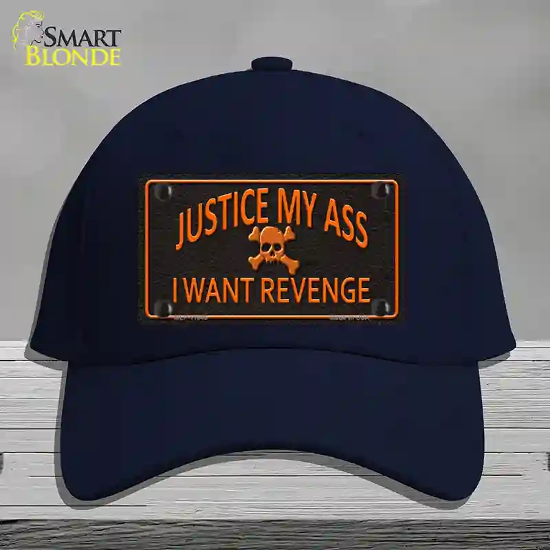 HAT20-MLP-11646 Justice My Ass Novelty License Plate Hat, Cotton - Navy