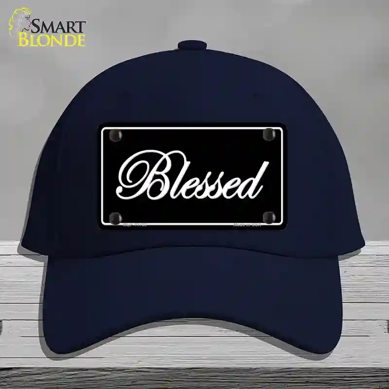 HAT20-MLP-11703 Blessed Black Novelty License Plate Hat, Cotton - Navy