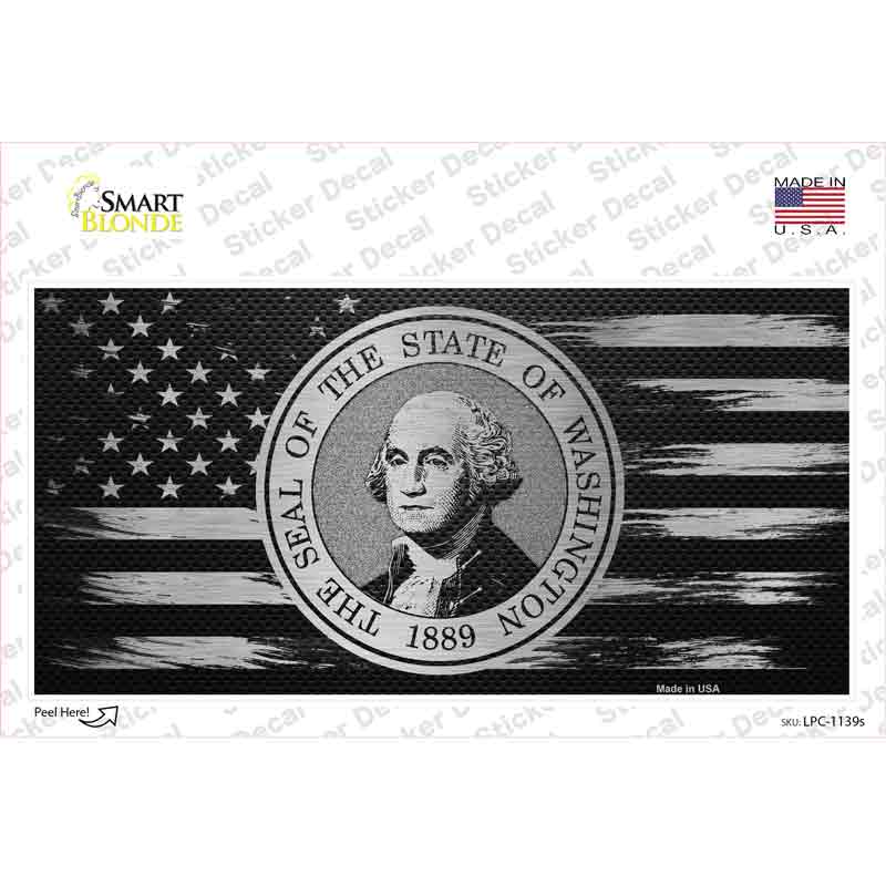 LPC-1139s-M Washington Carbon Fiber Novelty Sticker Decal, Medium