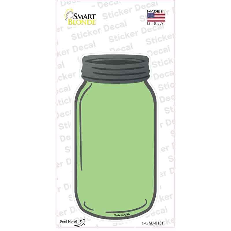 MJ-013s-M Lime Green Novelty Mason Jar Sticker Decal, Medium