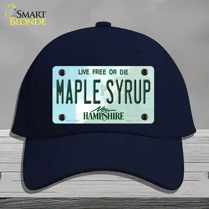 HAT20-MLP-12165 Maple Syrup   Hampshire Novelty License Plate Hat, Cotton - Navy