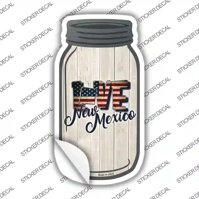 MJ-090s-S Love   Mexico Silhouette Novelty Mason Jar Sticker Decal, Small