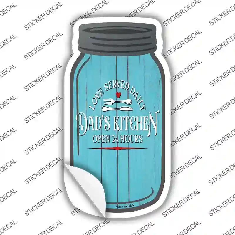 MJ-127s-L Dads Kitchen Novelty Mason Jar Sticker Decal, Large