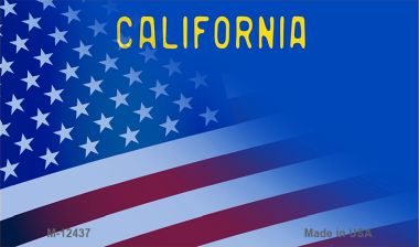 California with American Flag Novelty Metal Magnet M-12437