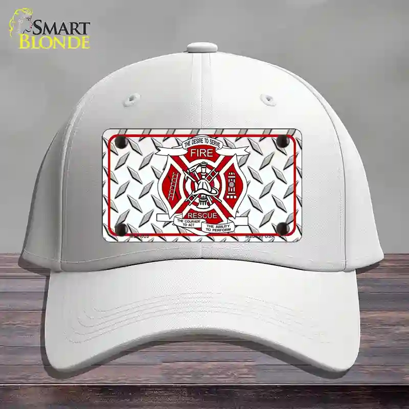 HAT21-MLP-020 Fire Fighter Rescue Novelty License Plate Hat, Cotton - White