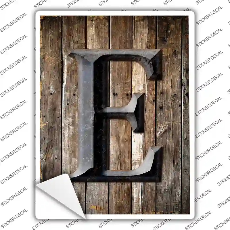 P-1269s-S Letter E Novelty Rectangle Sticker Decal, Small