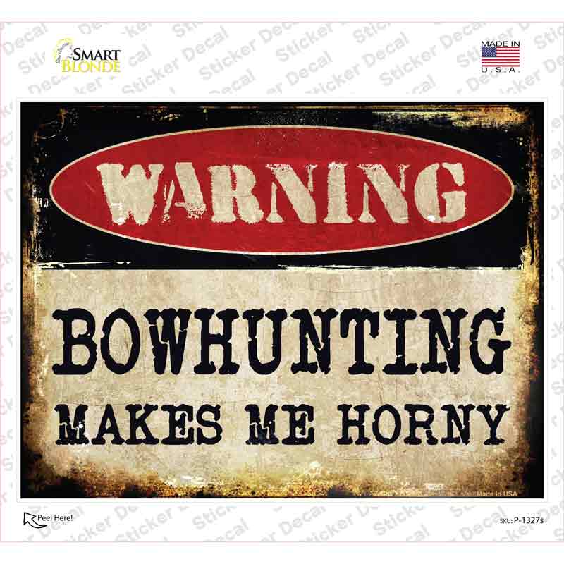 P-1327s-M Bowhunting Novelty Rectangle Sticker Decal, Medium