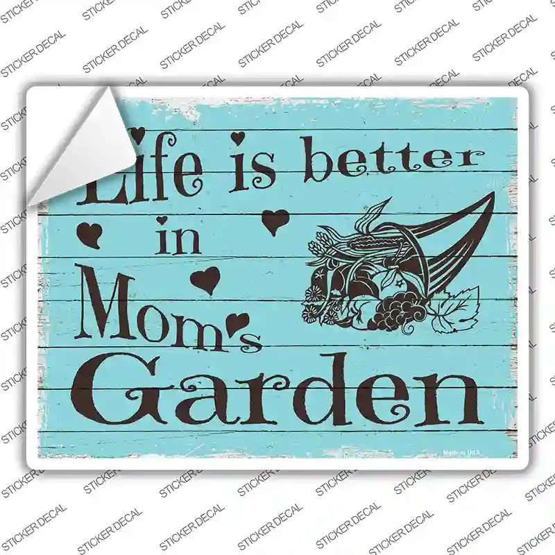 P-1452s-L Moms Garden Novelty Rectangle Sticker Decal, Large