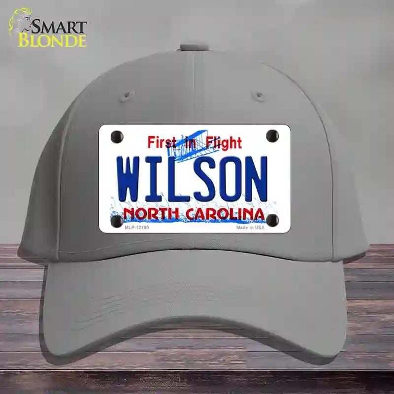 HAT23-MLP-12100 Wilson North Carolina State Novelty License Plate Hat, Cotton - Gray