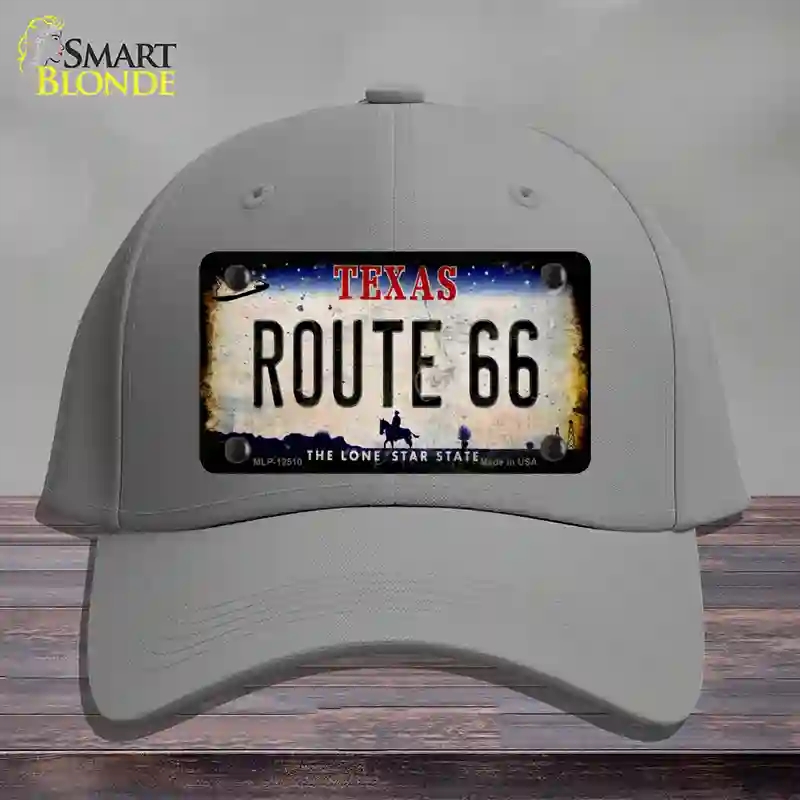 HAT23-MLP-12510 Route 66 Texas Rusty Novelty License Plate Hat, Cotton - Gray