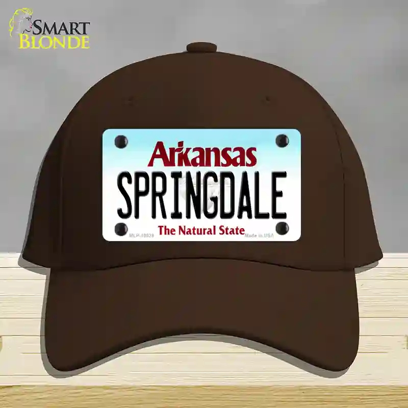 HAT24-MLP-10029 Springdale Arkansas Novelty License Plate Hat, Cotton - Dark Brown