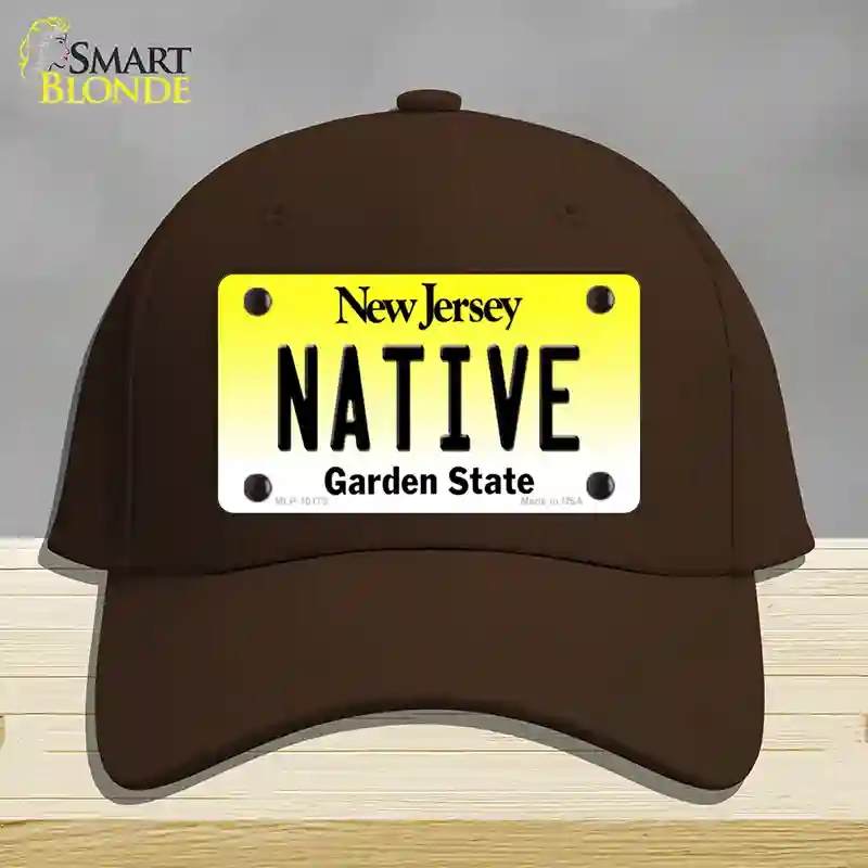 HAT24-MLP-10173 Native   Jersey Novelty License Plate Hat, Cotton - Dark Brown
