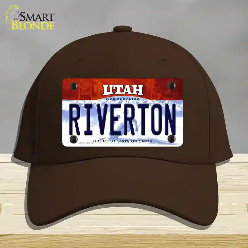HAT24-MLP-10195 Riverton Utah Novelty License Plate Hat, Cotton - Dark Brown