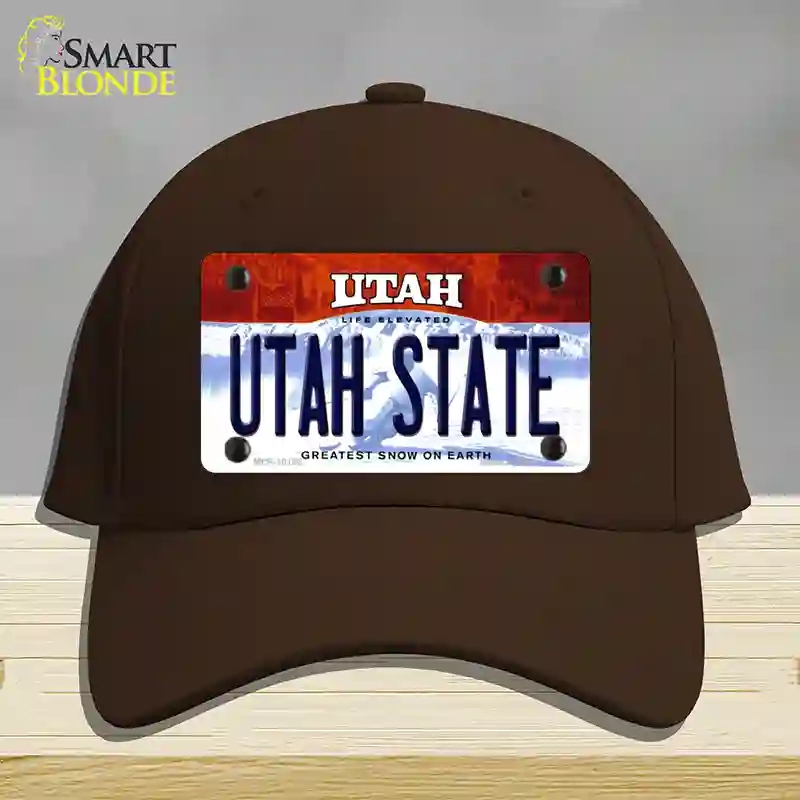 HAT24-MLP-10198 Utah State Novelty License Plate Hat, Cotton - Dark Brown