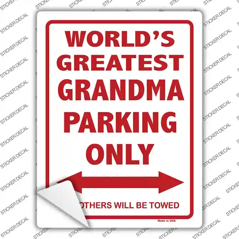 P-017s-XL Worlds Greatest Grandma Novelty Rectangle Sticker Decal, Extra Large