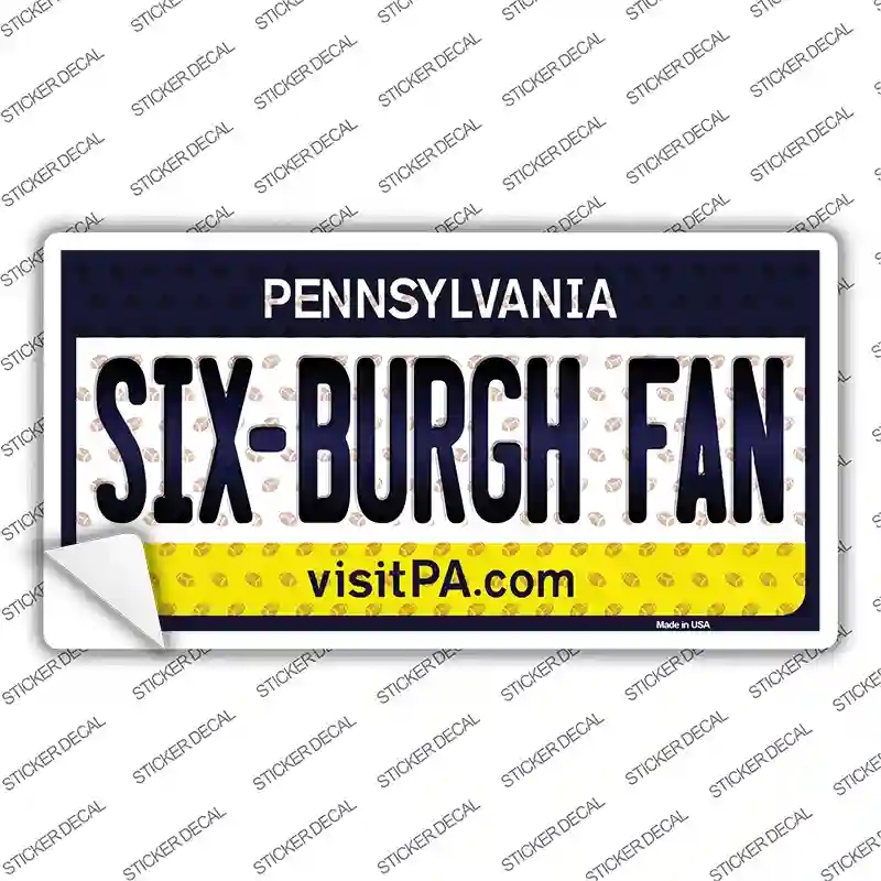 LP-10785s-S Six Burgh Fan Pennsylvania Novelty Sticker Decal, Small