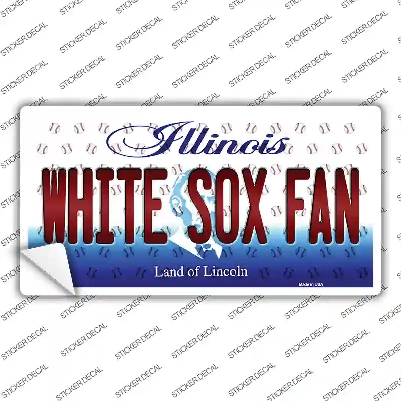 LP-10792s-L White Sox Fan Illinois Novelty Sticker Decal, Large