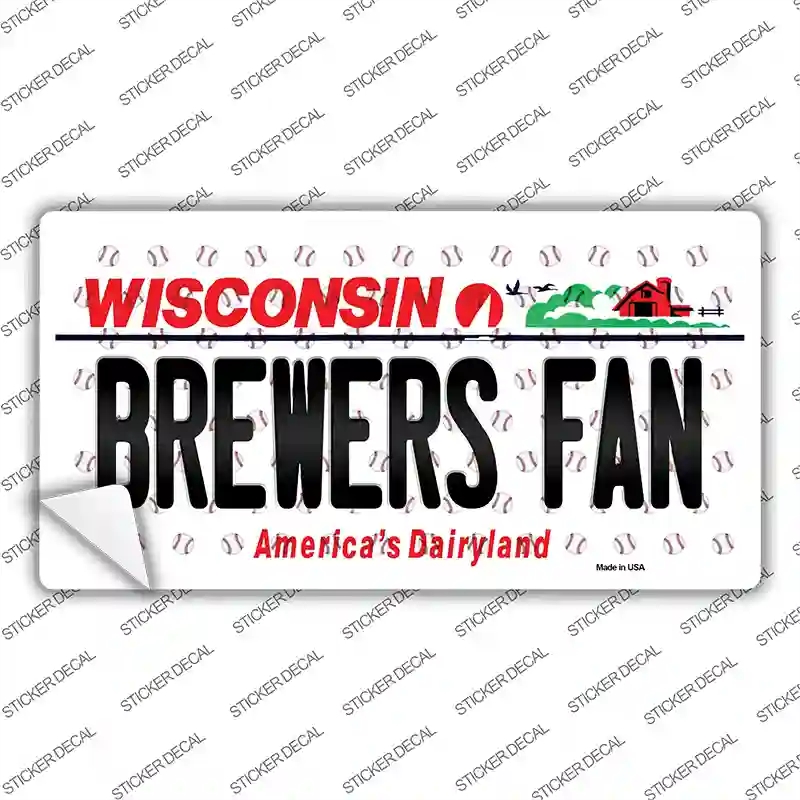 LP-10794s-S Brewers Fan Wisconsin Novelty Sticker Decal, Small