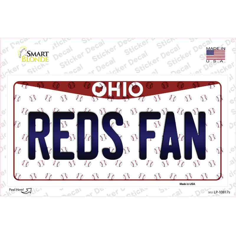 LP-10817s-M Reds Fan Ohio Novelty Sticker Decal, Medium