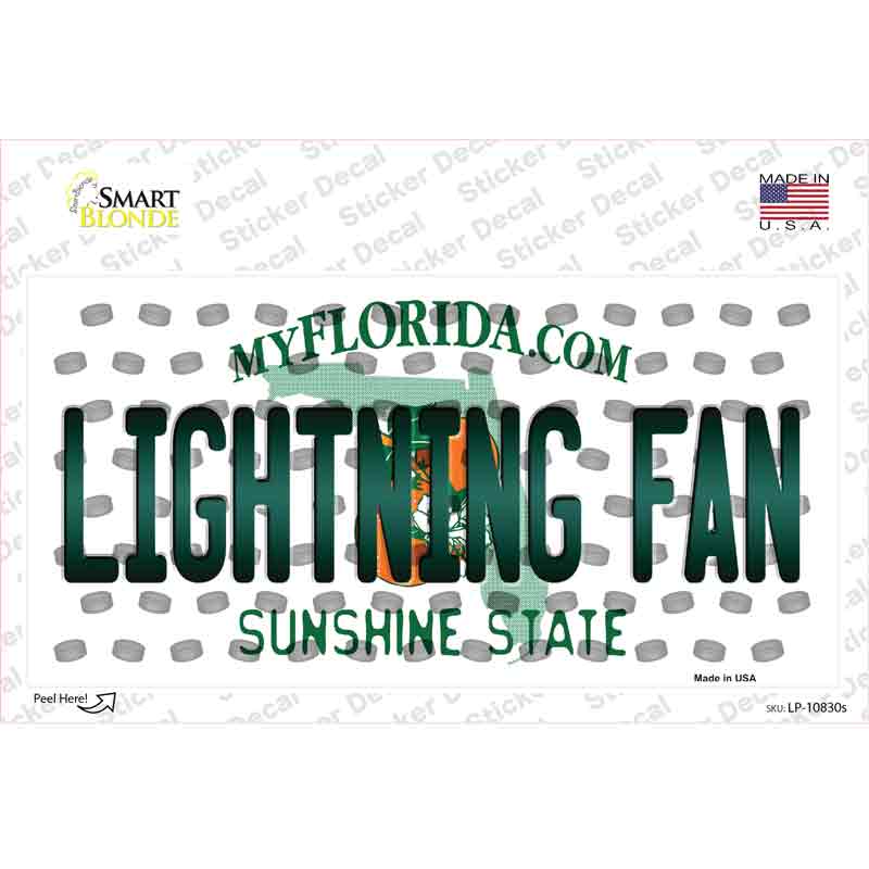 LP-10830s-M Lightning Fan Florida Novelty Sticker Decal, Medium