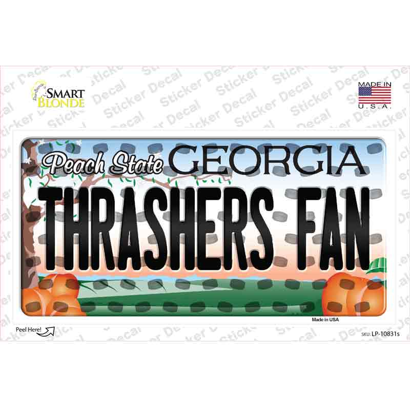 LP-10831s-M Thrashers Fan Georgia Novelty Sticker Decal, Medium