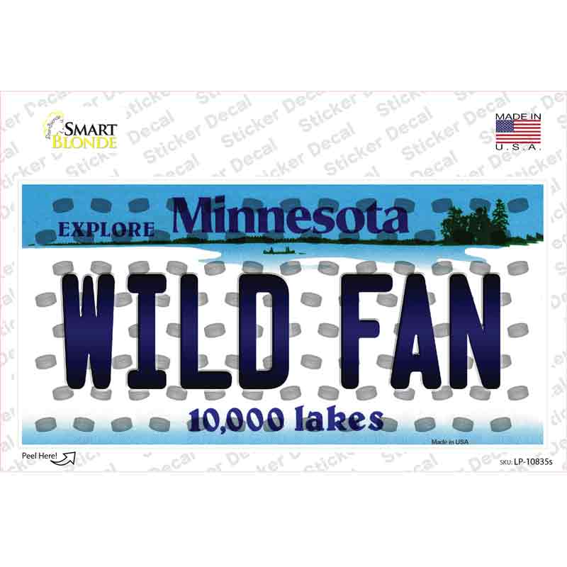LP-10835s-M Wild Fan Minnesota Novelty Sticker Decal, Medium