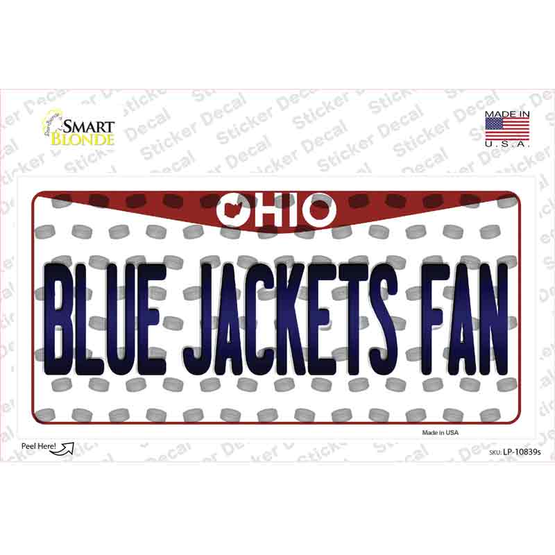 LP-10839s-M Blue Jackets Fan Ohio Novelty Sticker Decal, Medium