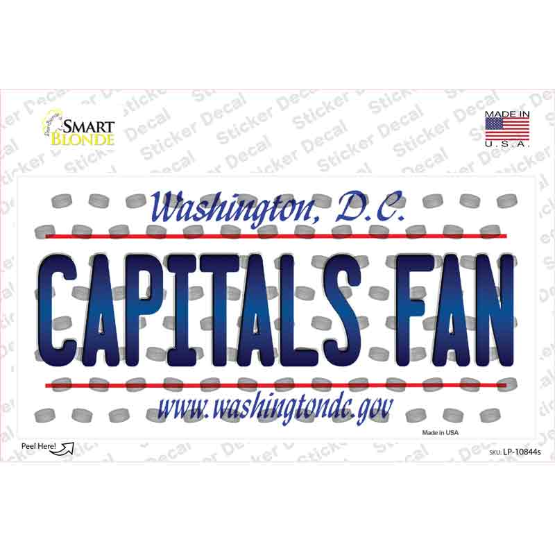 LP-10844s-M Capitals Fan Washington DC Novelty Sticker Decal, Medium