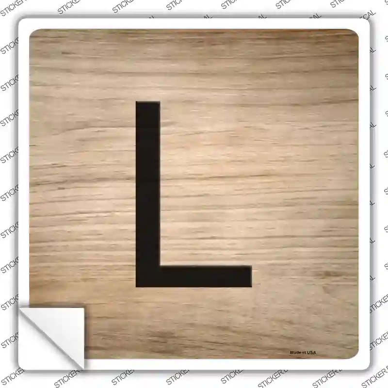SQ-1114s-S L Letter Tile Novelty Square Sticker Decal, Small
