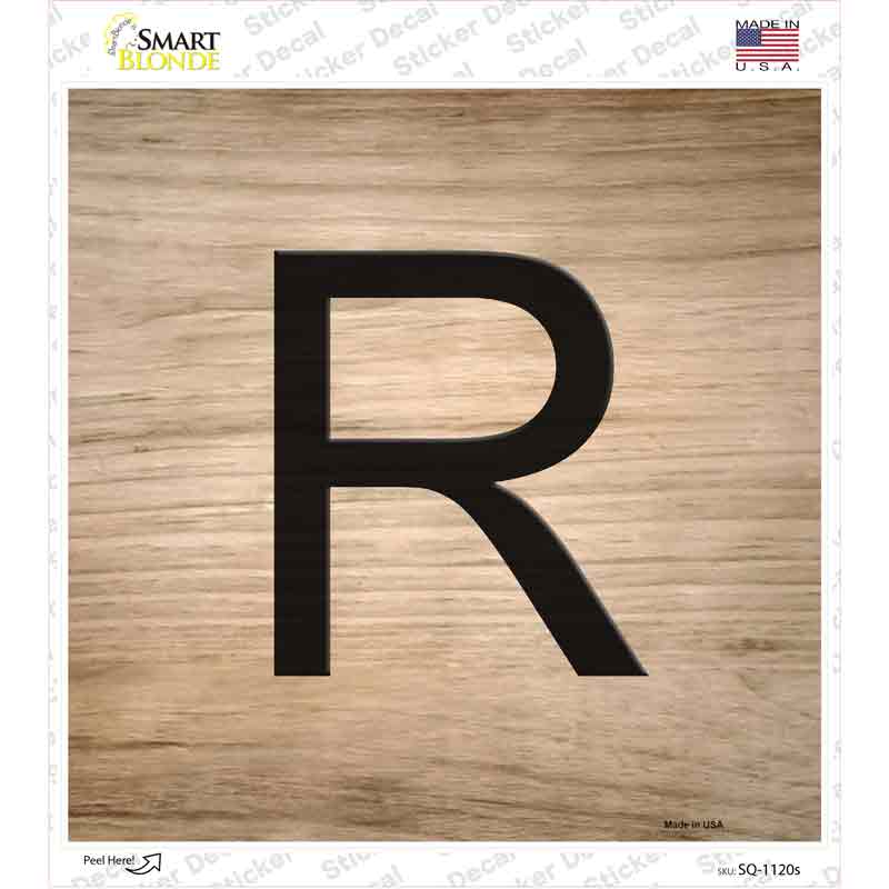 SQ-1120s-M R Letter Tile Novelty Square Sticker Decal, Medium