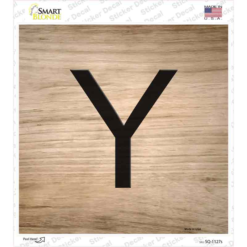 SQ-1127s-M Y Letter Tile Novelty Square Sticker Decal, Medium