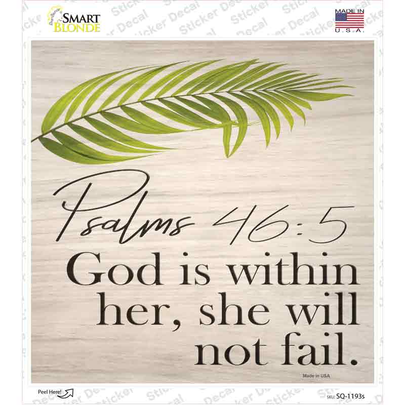 SQ-1193s-M Psalms 46 5 Novelty Square Sticker Decal, Medium